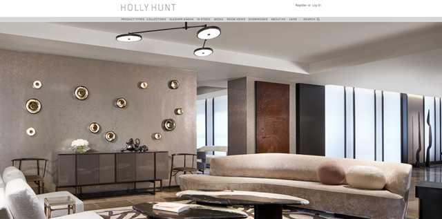 [HOLLY HUNT]该公司设计生产和展示定制产品，包括室内和室外家具，照明，地毯，纺织品和皮革